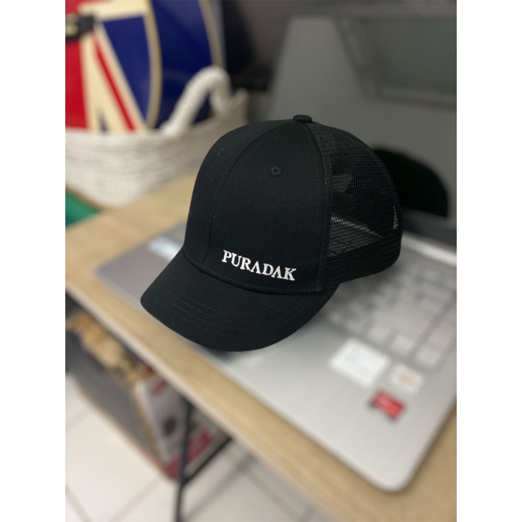 Topi jaring hitam baseball caps Visor pendek preloved