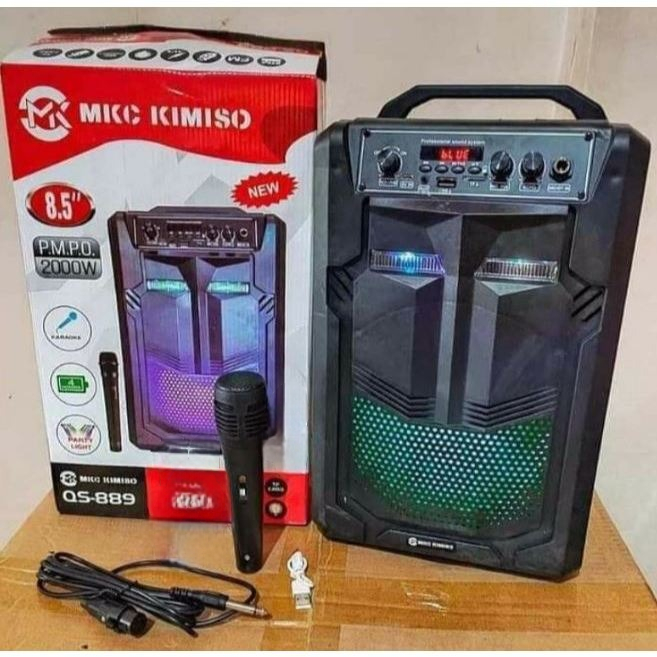 SPEAKER WIRELESS BLUETOOTH 8.5 inch QS 889 + MIC