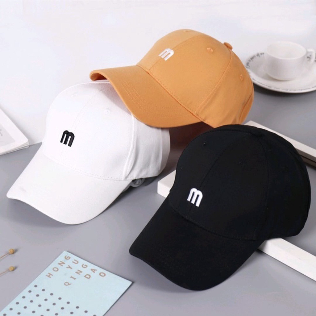 [COMELA] TOPI BASEBALL PRIA WANITA DEWASA BORDIR HURUF M TOPI BORDIR TOPI HURUF
