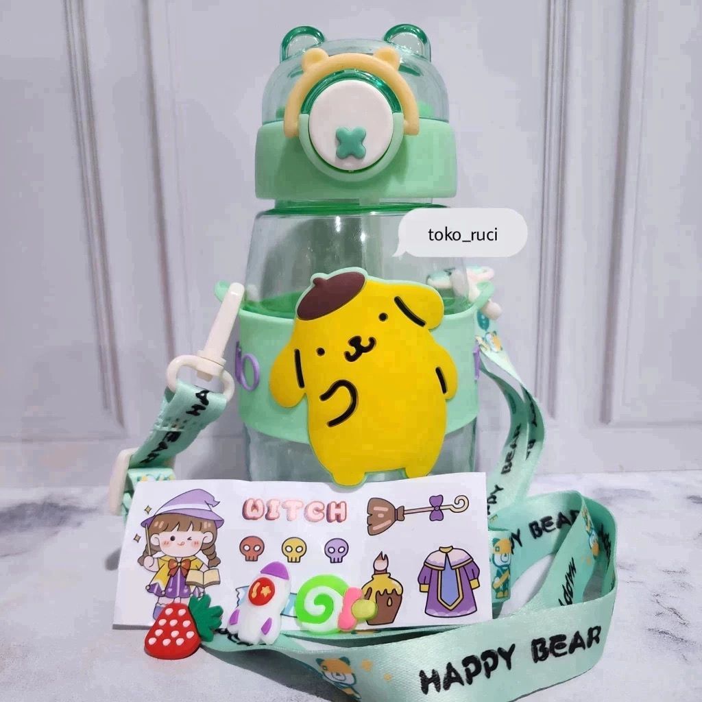 

Botol Minum Anak Free Sedotan + Tali 741 Ukuran 600ml / Botol Minum Anak Karakter Unik