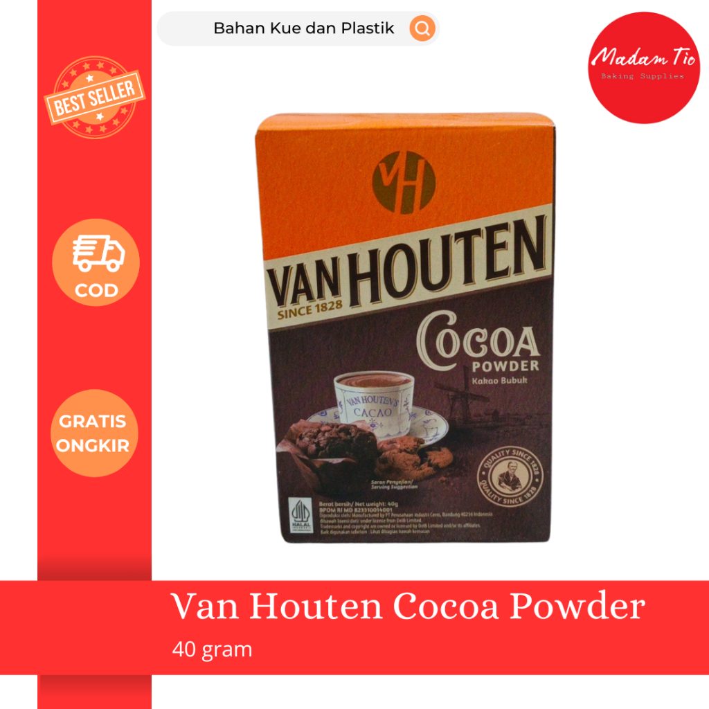 

Van Houten Cocoa Powder (Coklat Bubuk) 40gram 1pcs