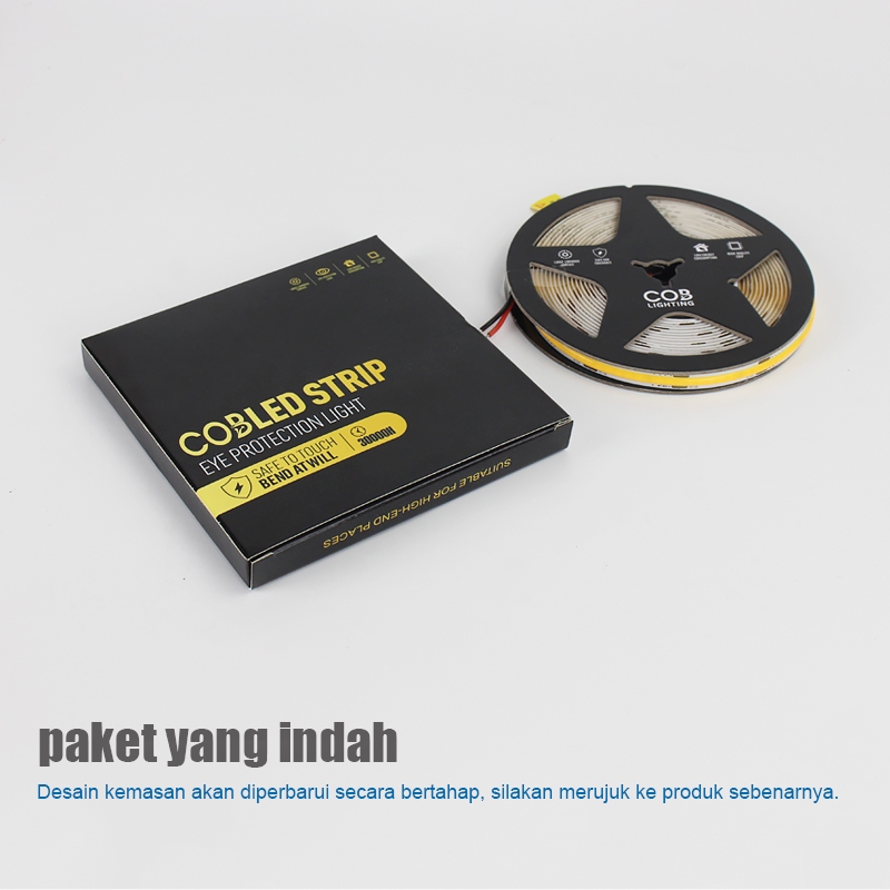 Kiyoshop12 Lampu Strip Cob 12V/24V Cahaya Kepadatan Tinggi 5 Meter/10Meter Lampu Led Lem Perekat