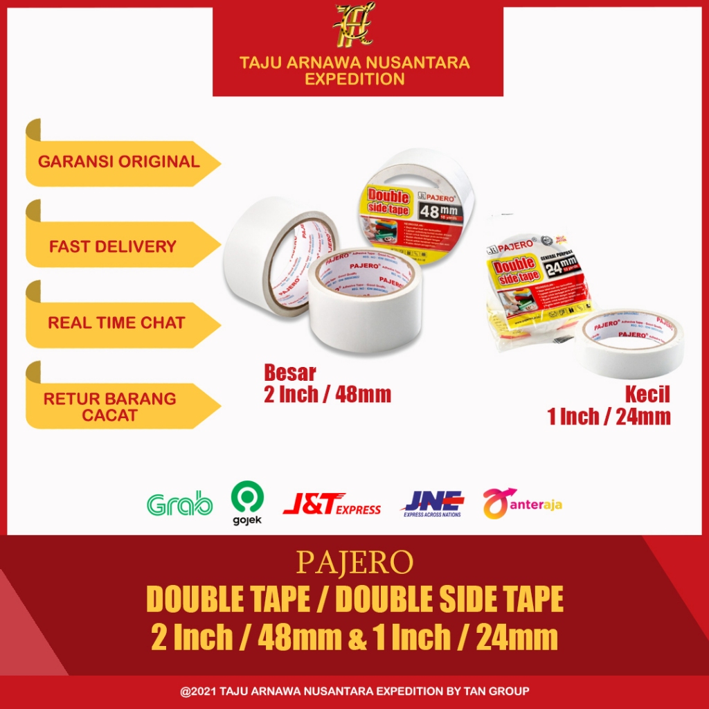 

DOUBLE TAPE / DOUBLE SIDE TAPE 2 Inch / 48mm & 1 Inch / 24mm DOUBLE TAPE TISSUE