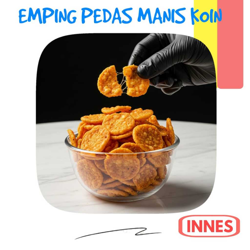 

Emping Pedas Manis Koin Empuk Tipis Renyah / Keripik Melinjo Manis Pedes / Kripik Emping 500 Gr
