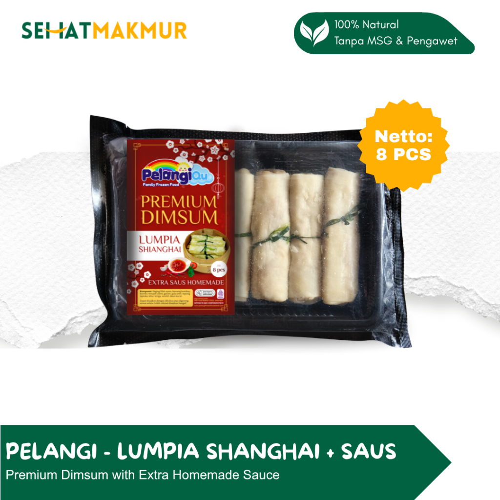

Pelangi Healthy Frozen Food - Lumpia Shianghai + Saus (Natural, Tanpa MSG dan Pengawet)