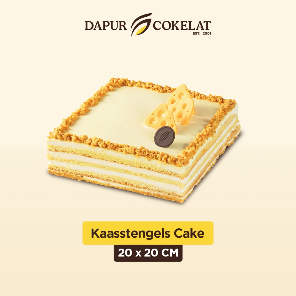 

DAPUR COKELAT - Kasstengels Cake 20x20 | Kue Keju Ala Kaasstengels yang Lembut Berpadu dengan Crumble