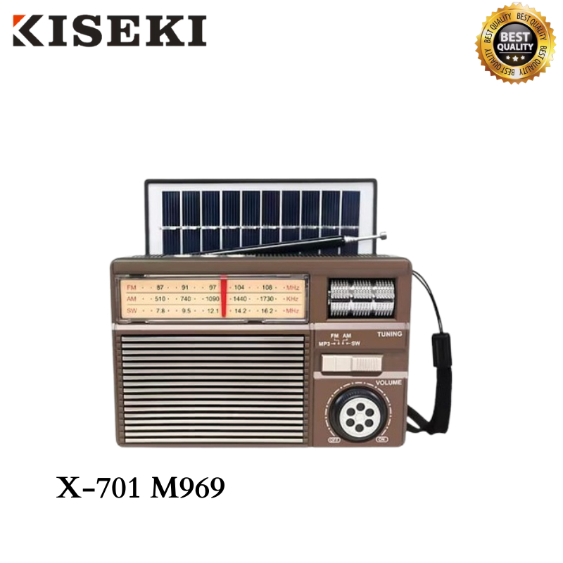 Kiseki Portable Radio X-701 M969 Radio Portable Solar Panel Radio Bluetooth Portable