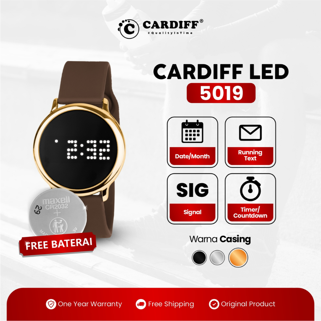 CARDIFF Watch LED 5019 RG Jam Tangan Digital