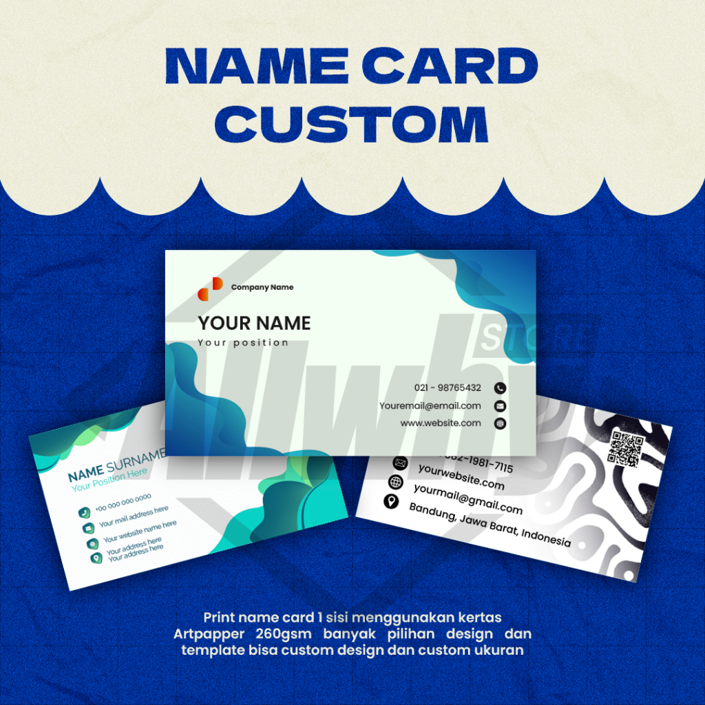 

Name Card Custom 1 sisi Free Template Design dan custom ukuran