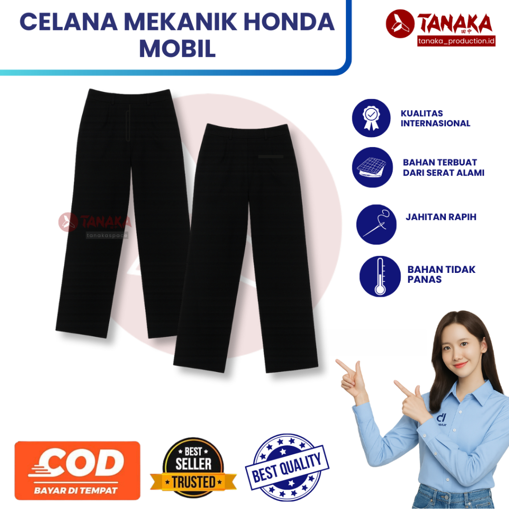 Celana Mekanik Honda Mobil New / Wearpack Honda Mobil / Wearpack Honda Merah Hitam