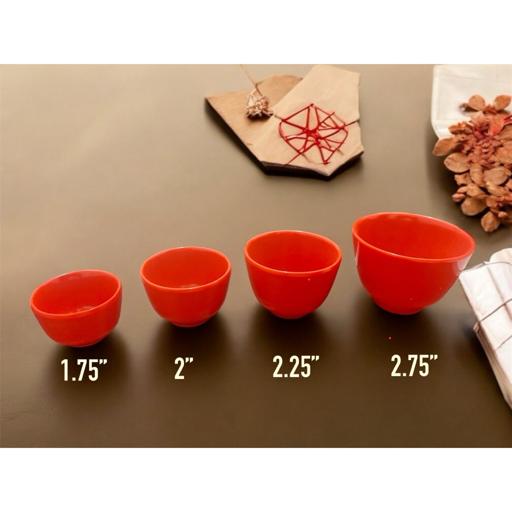 Mangkok Merah Sloki Cangkir Cucing Sembahyang Melamin Vanda