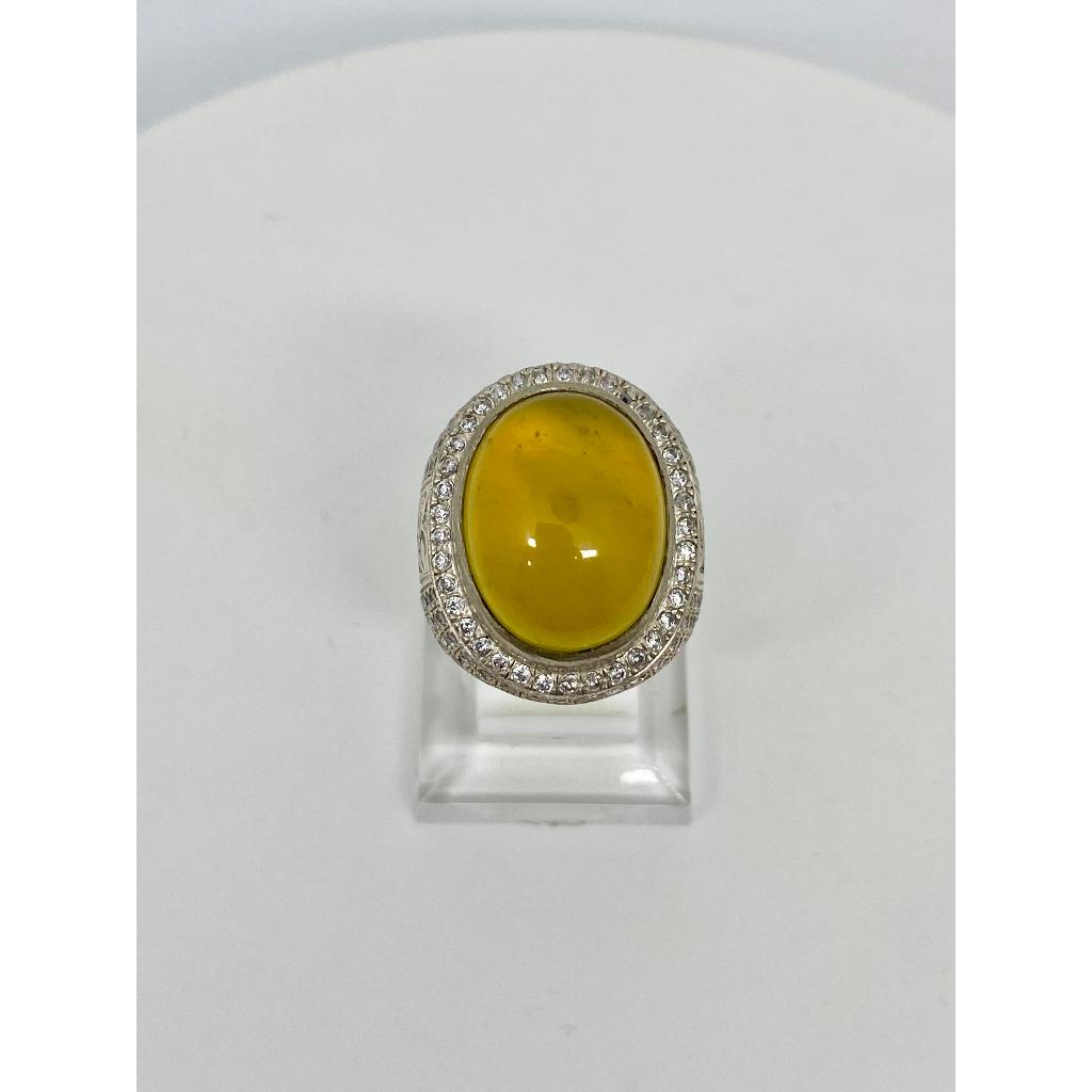 Cincin Batu Giok Aceh Kuning Natural
