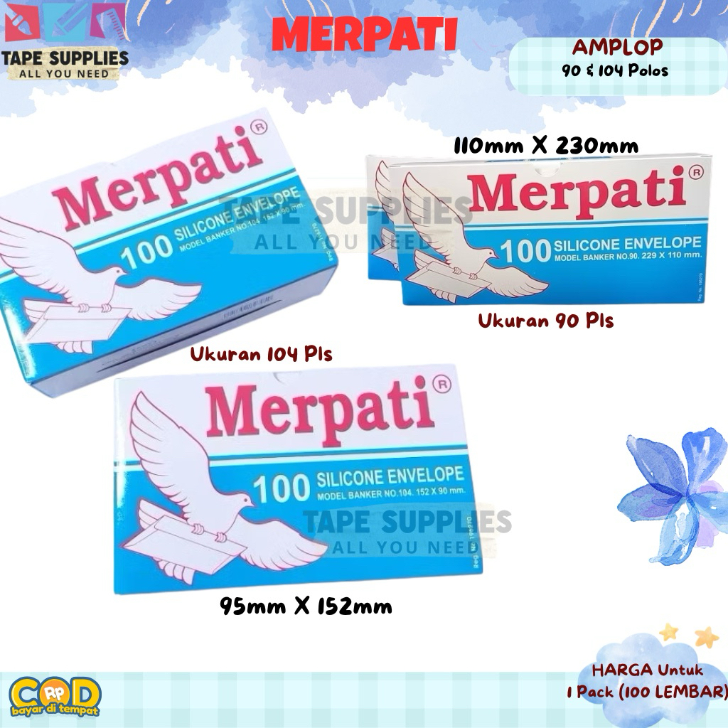 

Amplop Polos MERPATI 104 / 90 - isi 100 LEMBAR Kertas Putih Tebal