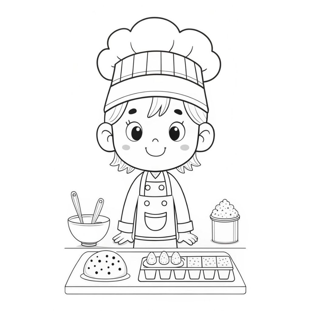 

10 lembar sketsa mewarnai tema profesi mewarnai melukis anak TK dan SD