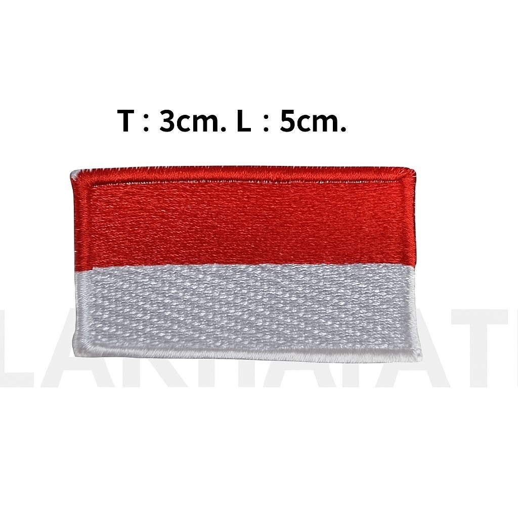 Bordir / Logo / Patch Bendera Indonesia, Merah Putih Kecil, Bendera Anak sekolah SD/SMP/SMA/K Ready 