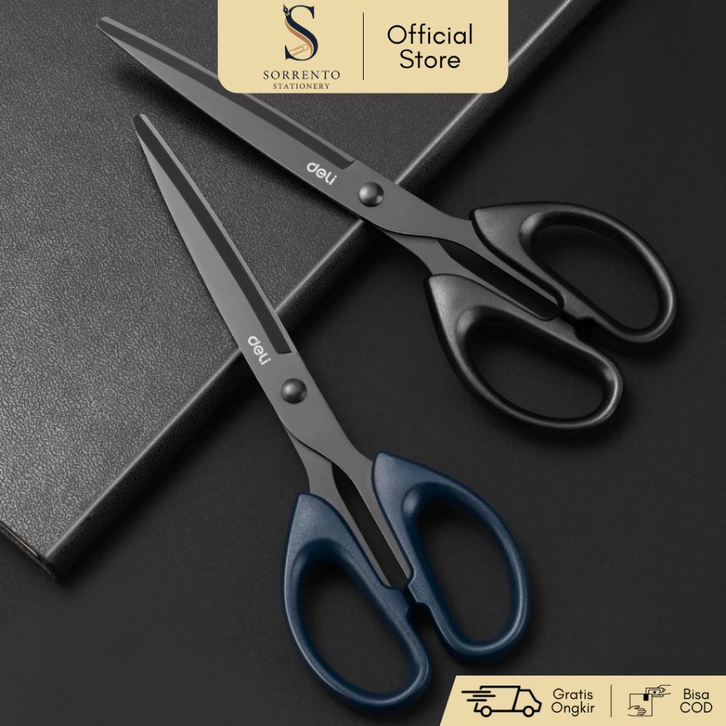 

Gunting Deli Teflon 6009-S - Anti Karat & Tajam (Pilih Ukuran & Warna)