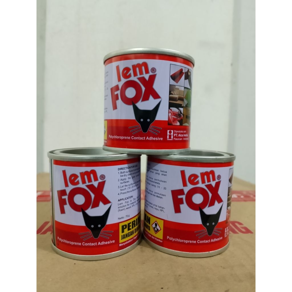 

Lem Kuning FOX Serbaguna/Lem FOX 70g Kaleng Merah/Lem FOX
