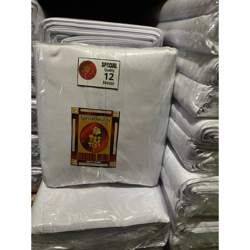 KAIN KAFAN PREMIUM Lebar 150 12 meter (cukup untuk jenazah pria/wanita) kain kafan terbaik yg mudah 