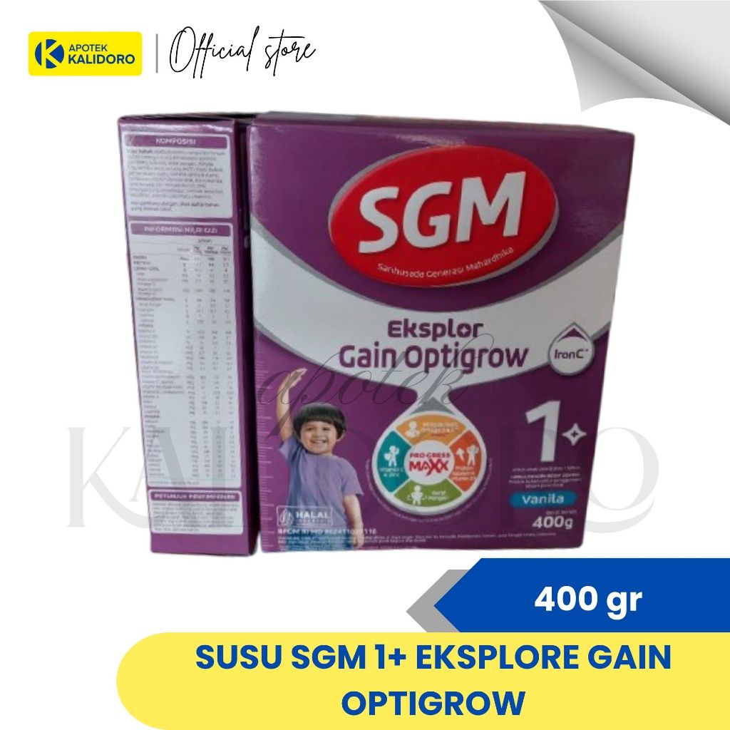 SGM EKSPLOR GAIN OPTIGROW 1+ VANILA 400 GRAM. EXP 2TAHUN DARI SEKARANG, [LANGSUNG KIRIM TERMURAH COD