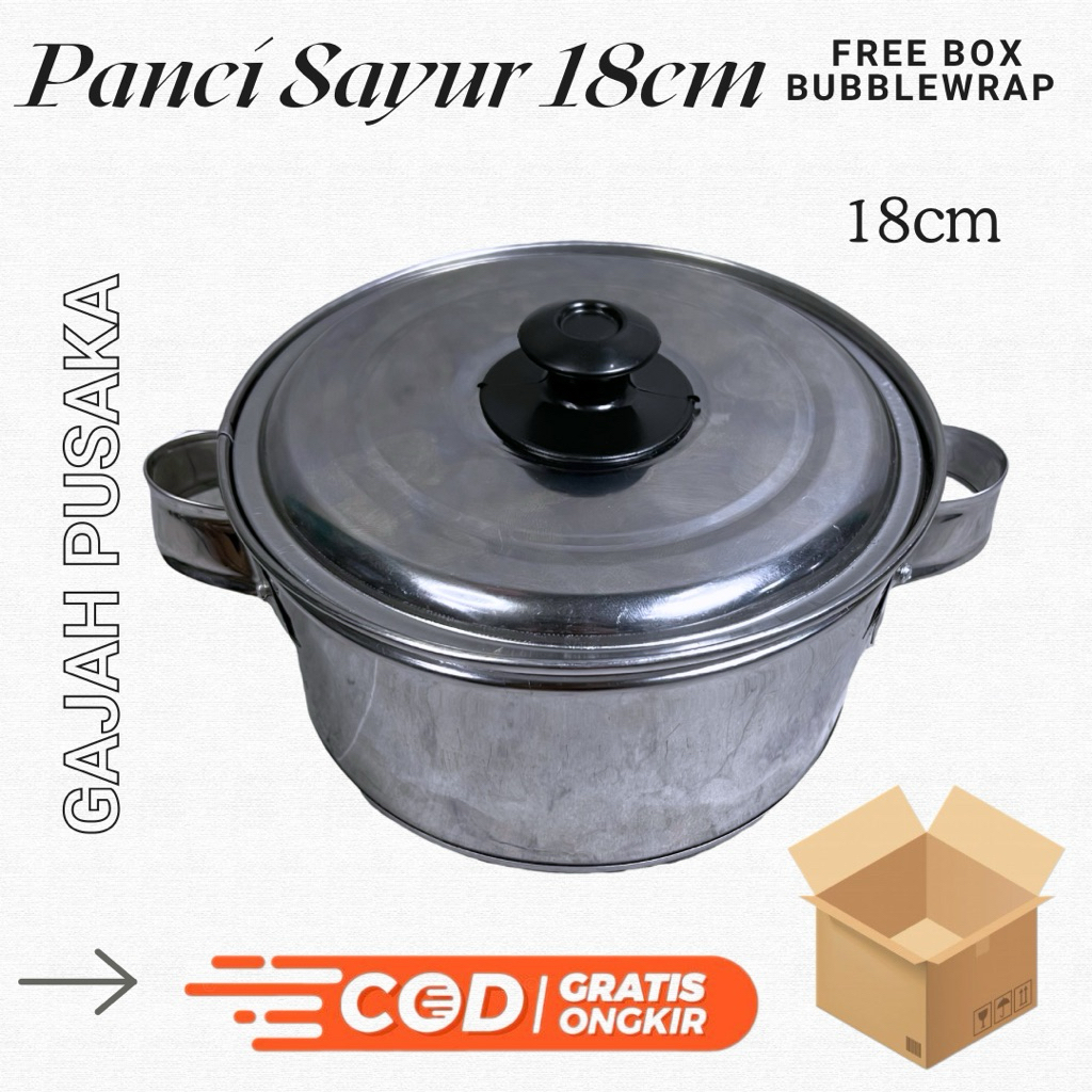 Panci Sayur Ukuran 18cm Bahan Stainless Steel