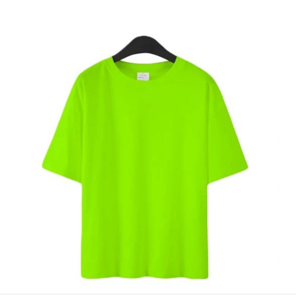 kaos polos hijau stabilo