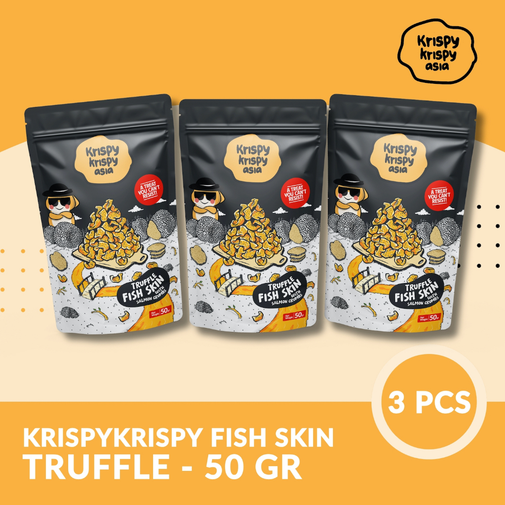 

Kerupuk Kulit Ikan Truffle Paket 3 Pcs Fish Skin Krispy Krispy Asia - Premium HALAL
