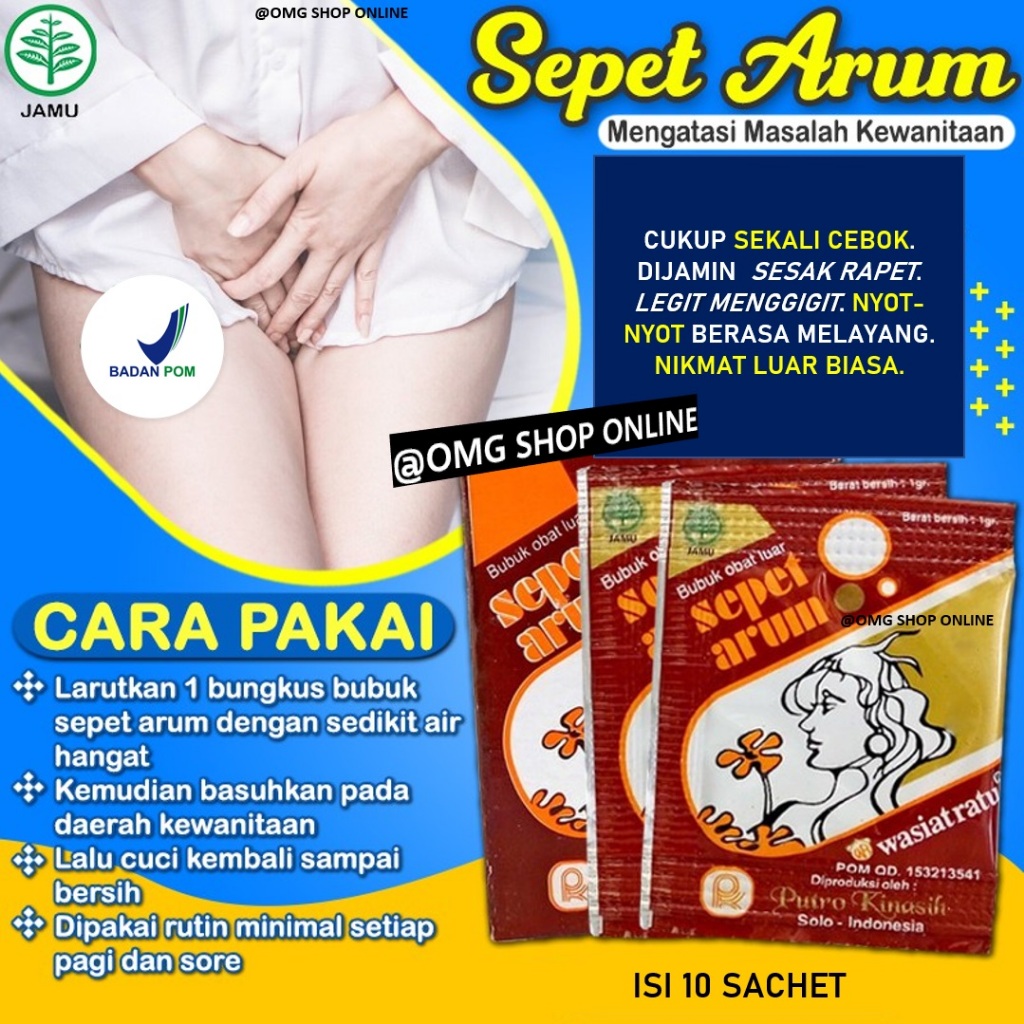 [10 Sachet] Termurah  Sepet Arum Bubuk Cebok Wangi BPOM Wasiat Ratu Putro Jamu Obat Herbal Perapat M