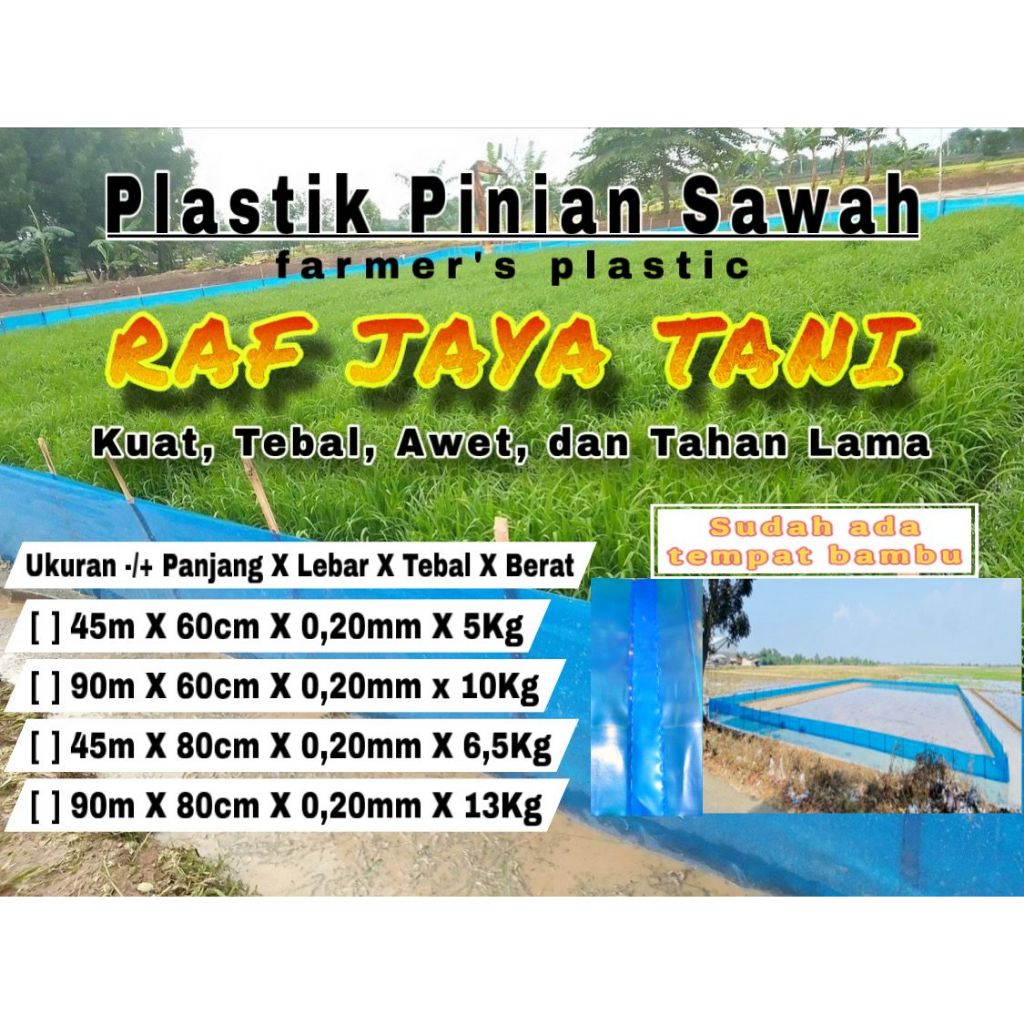 Plastik Pinian Sawah WARNA HITAM RAF Jaya Tani Kuat UKURAN 60 CM | PLASTIK PAGAR TANAMAN | FIBER