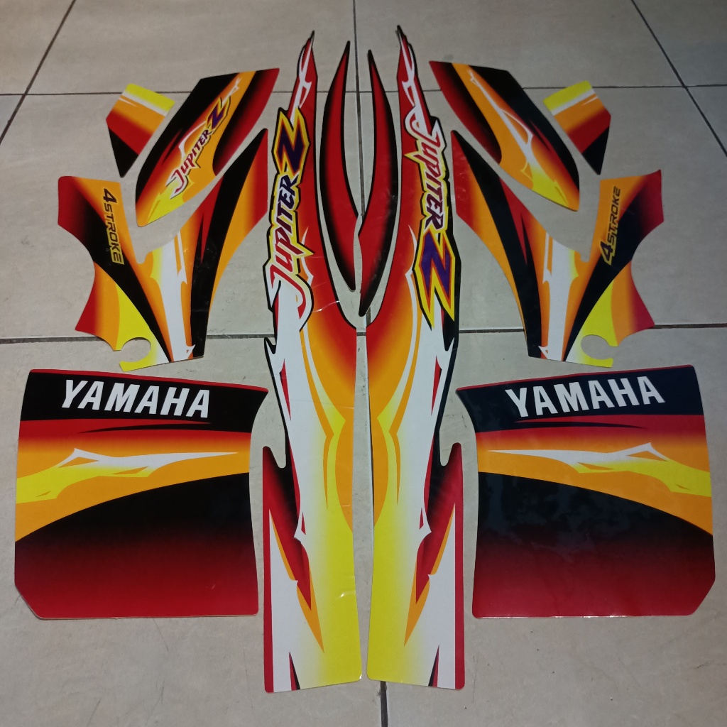 stiker striping yamaha jupiter z 2004 hitam merah lis body standar berkualitas original