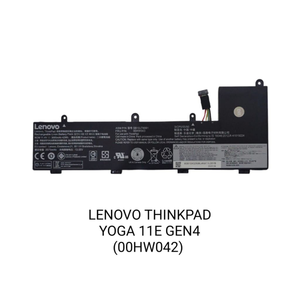 baterai lenovo thinkpad yoga 11E gen4 (00HW042) 3rd 4rd