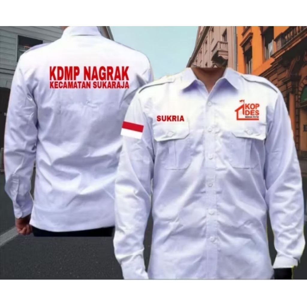 kemeja bordir koperasi merah putih kemeja koperasi merah putih baju koperasi merah seragam koperasi 