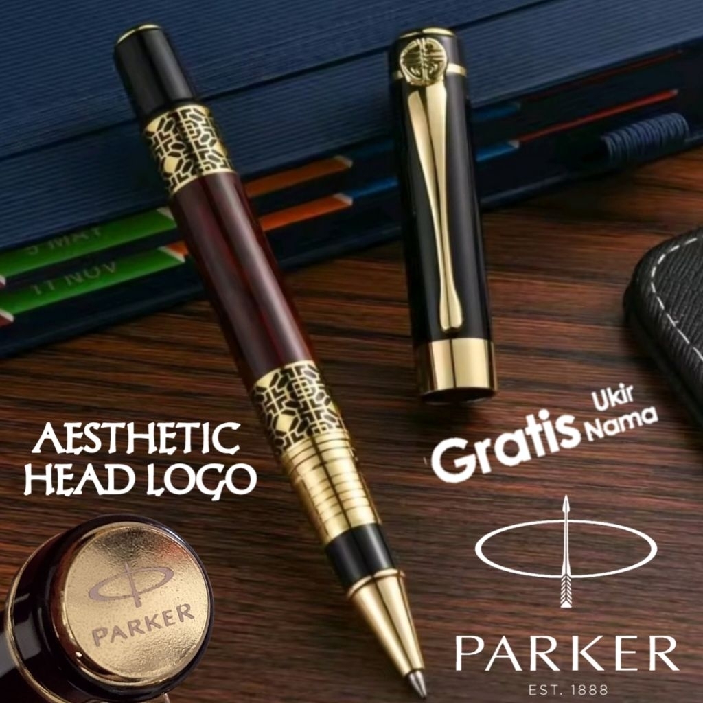 

Ballpoint Mewah Elegan Roller Ball Sign Pen Aesthetic Head Logo Parker Gratis Grafir Nama Dan Box Exlusive