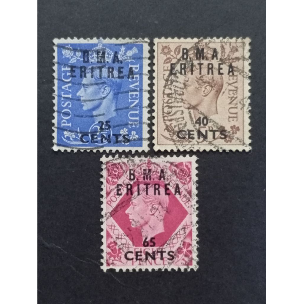 

Prangko Militer Inggris di Eritrea 1948 -1949 King George VI - Overprinted B.M.A. - ERITREA