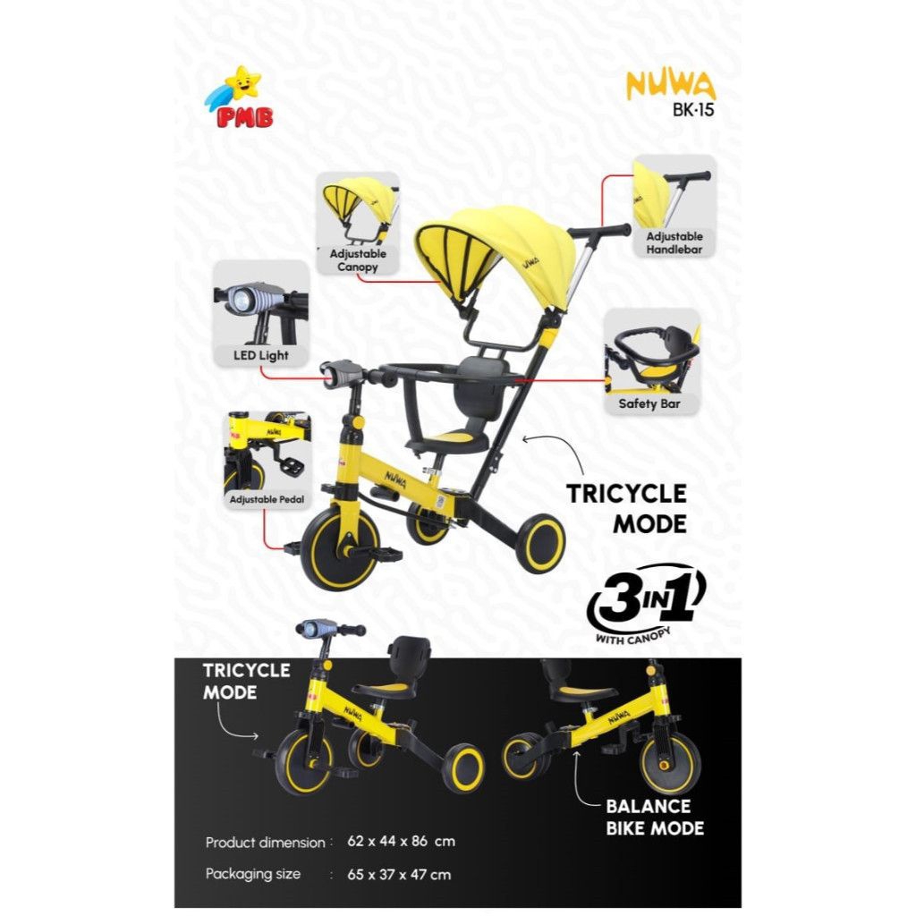 Nuwa sepeda roda tiga kanopi, BARU. bukan second