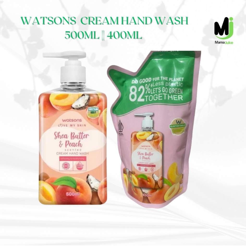 watson shea butter & peach scented cream hand wash 500ml si