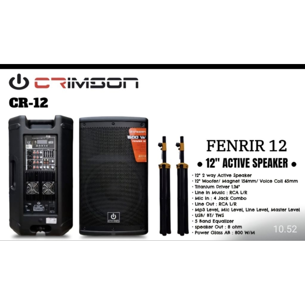 speaker aktif 12 inch CRIMSON FENRIR 12 original free stand speaker