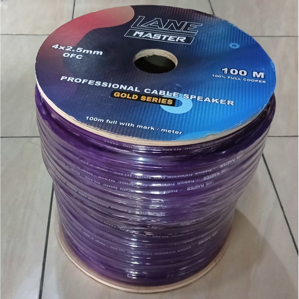Kabel Speaker 4x2,5mm Lane Master Premium Kabel Speaker Warna ungu Lane Master 4x2,5mm