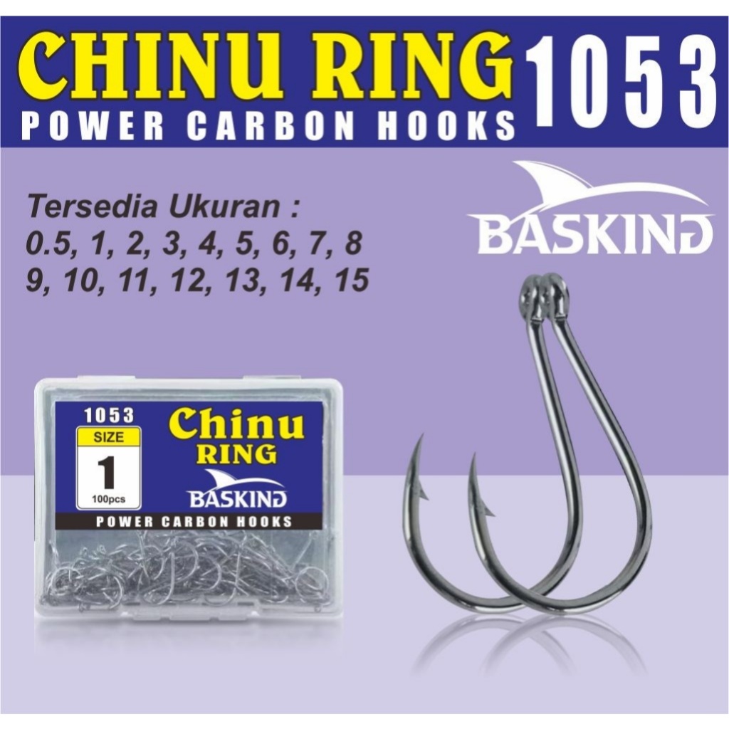 Kail Pancing CHINU RING Basking 1053 No.1- 15 MATA KAIL BLACK NICKEL POWER CARBON HOOKS Pancing Bask