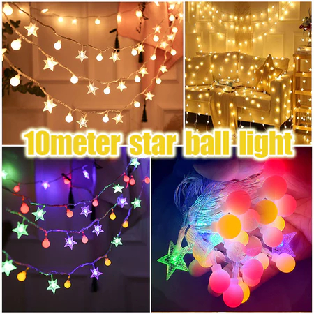 Anbolt Lampu Bintang 10Meter Lampu Hias Lampu Natal / Lampu Bintang