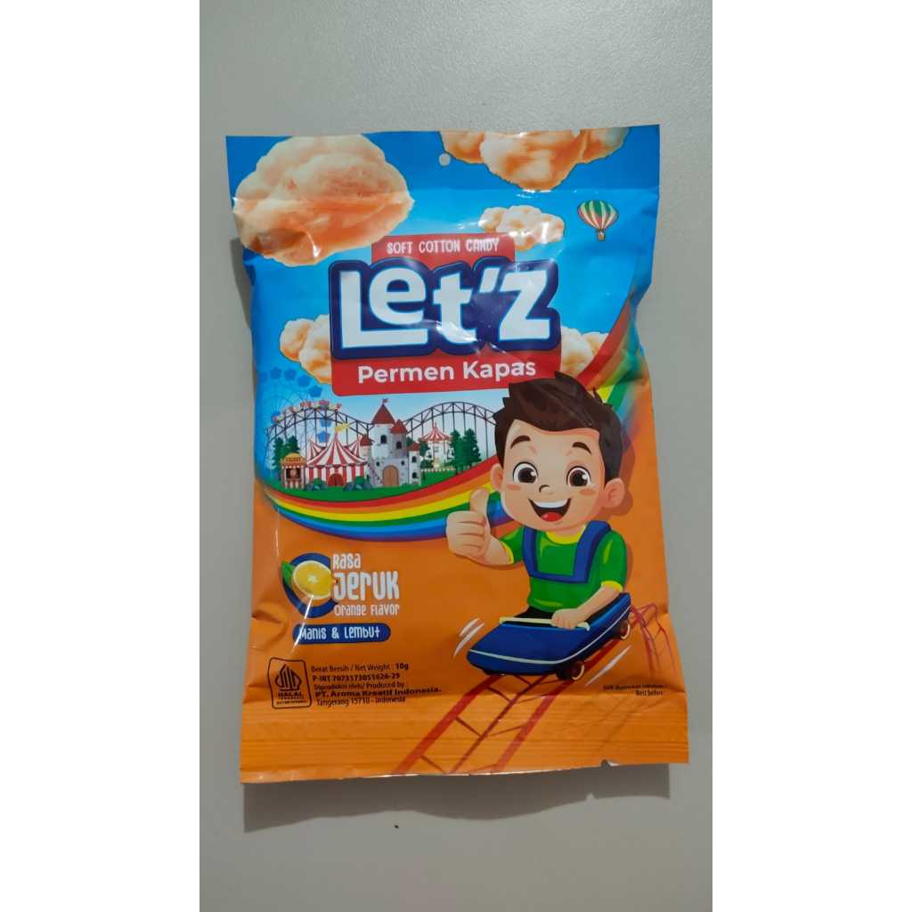 

Gula kapas let'z dalam kemasan pouch 7g -