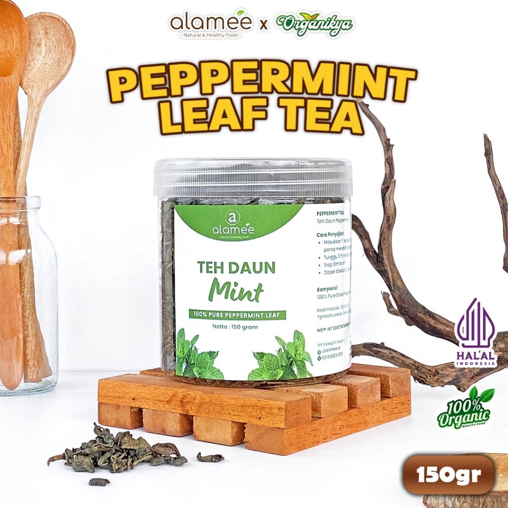 

ALAMEE Peppermint Tea Teh Daun Mint Organik Pappermint Papermint Kering Dried 150gr organikya