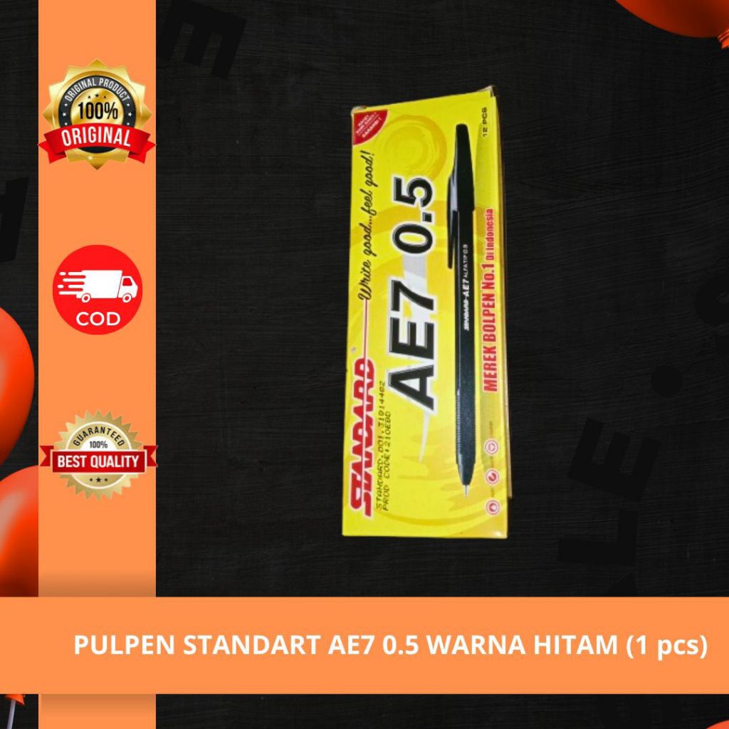 

Pulpen Standart AE7 0.5 Warna Hitam Eceran (1 pcs)