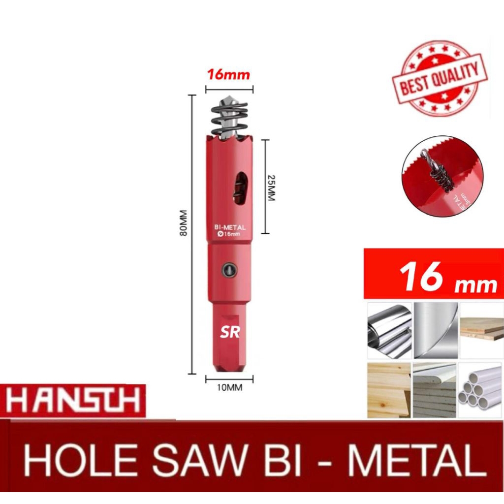 Hole Saw 16 mm/ Mata Bor Pembolong Kayu/ Triplek/ Plastik PVC