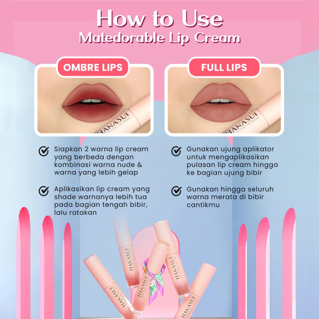 Hanasui Mattedorable Lip Cream Velvet Matte 16 Shades