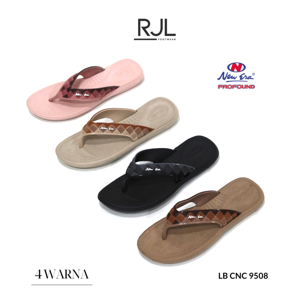 Sandal Jepit Karet Wanita New Era Motif LB CNC 9508 Ringan Nyaman