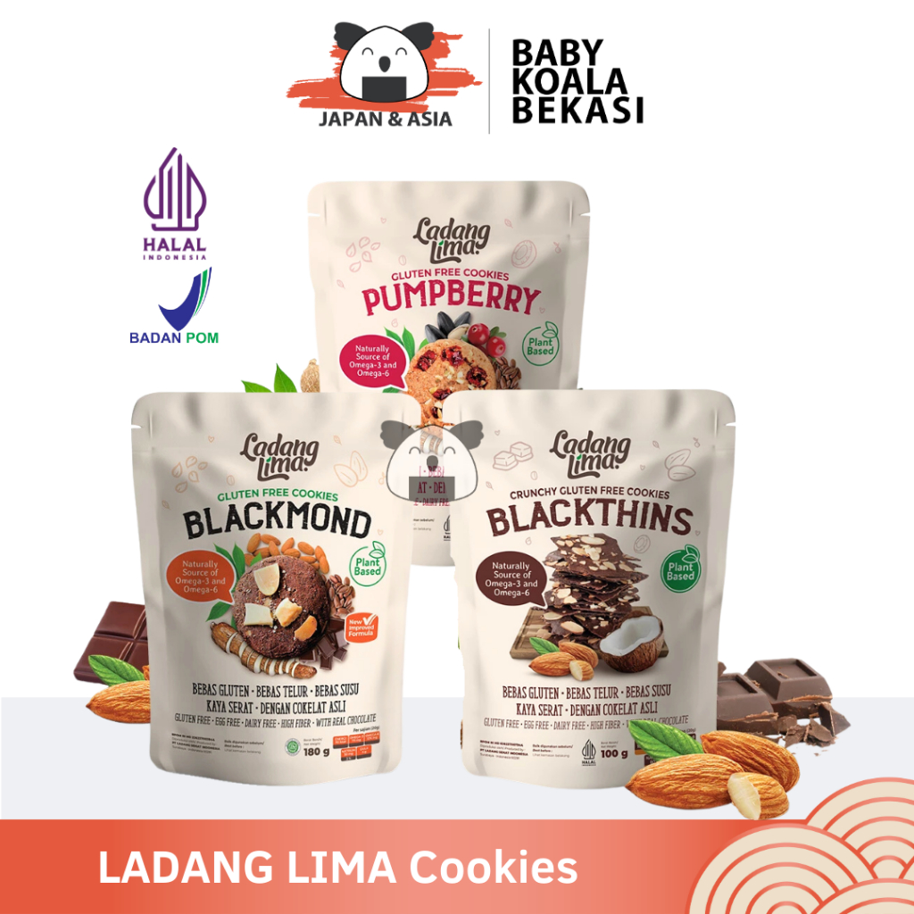 

LADANG LIMA Healthy Cookies 180 g Halal | Blackthins Pumpberry Blackmond -BKB