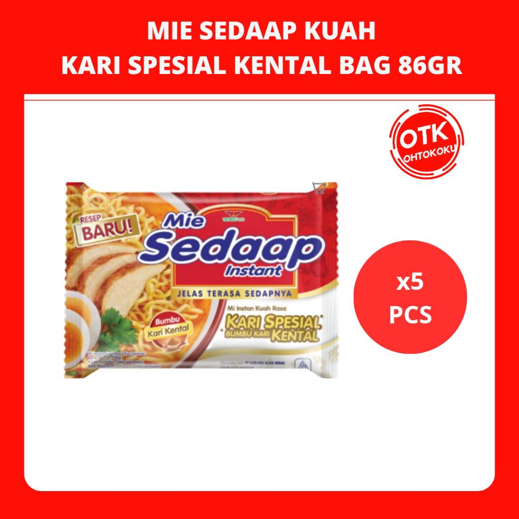 

SEDAAP Mie Instan Kari Kental Special Bag 75GR x 5 Bag