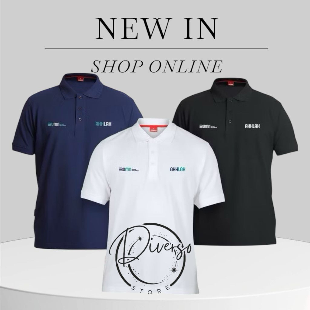[ AKHLAK ] Kaos BUMN AKHLAK • Polo Shirt • Kaos Polo • kaos kerah • 100% Cotton• Bordir BESTSELLER