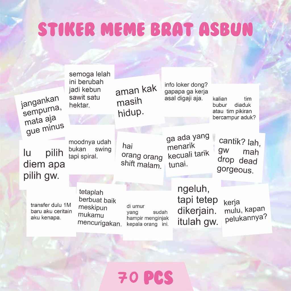 

[70 PCS] STIKER MEME ASBUN STICKER PACK
