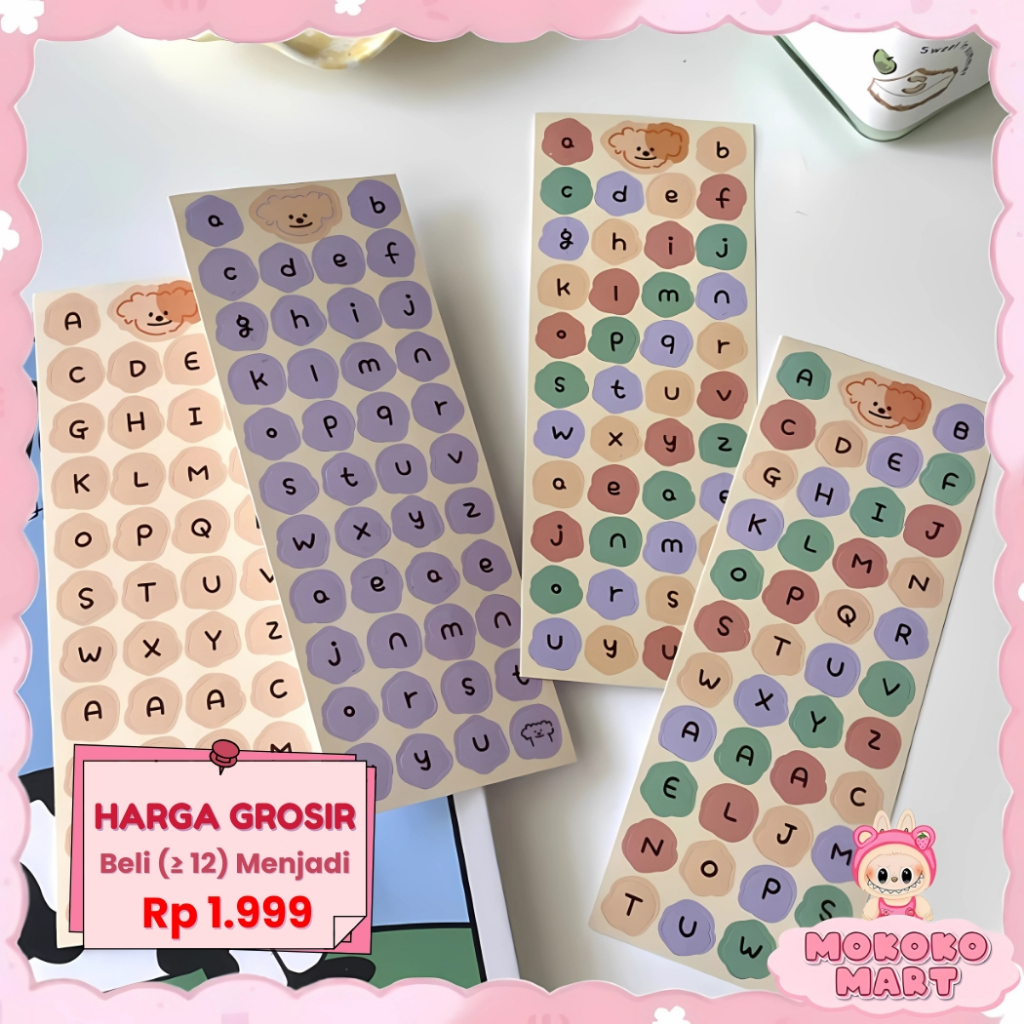 

MM Stiker Alphabet Abjad Huruf Lucu Bear Sticker Huruf Perekat Untuk Dekor Buku Jurnal / Diary SD08